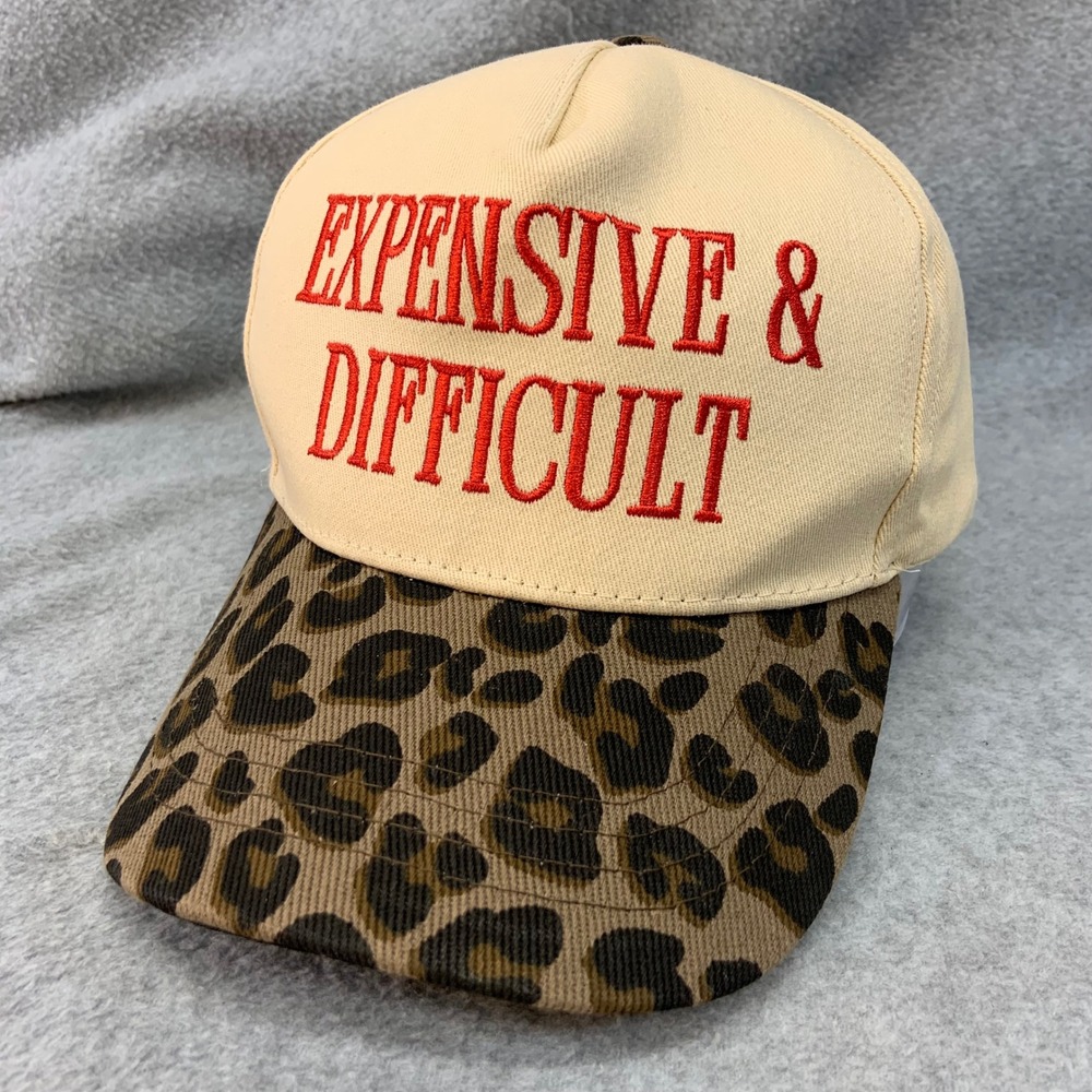Expensive & Difficult Womens Tan Leopard Print Snapback Hat Baseball Cap OSFM